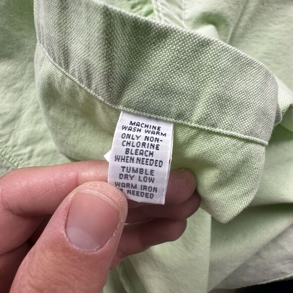 Vintage Polo Ralph Lauren Button Down Shirt Men M Green LS Y2K Classic Fit - Picture 8 of 9